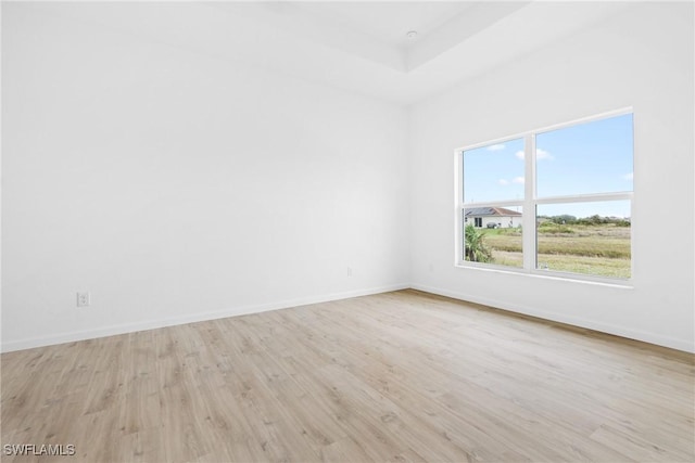 833 Newell St E, Lehigh Acres, FL 33974 - unfurnished room with light wood-style flooring and a raised ceiling