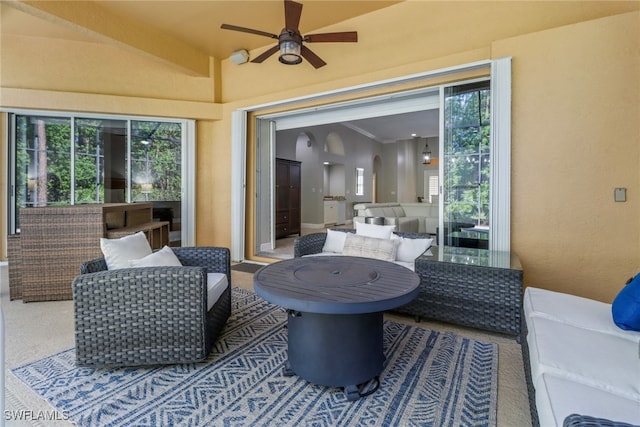 view of patio / terrace with ceiling fan