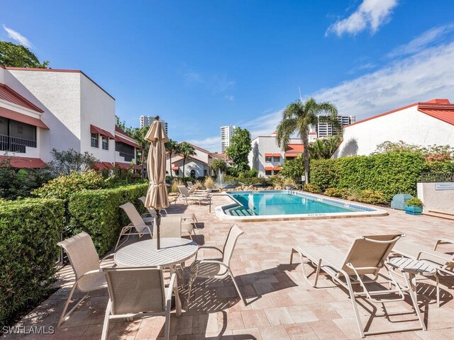 view of pool with a patio