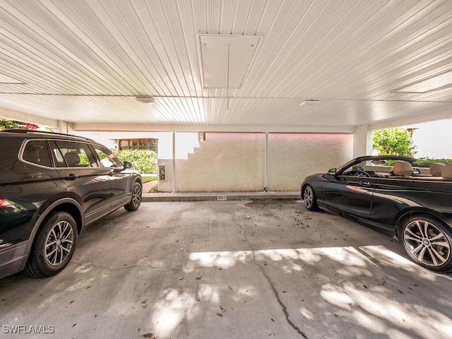 view of garage