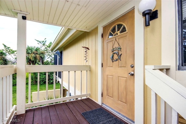 view of doorway to property