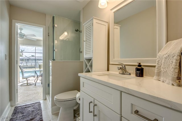 1106 Lorraine Ct, Cape Coral, FL 33904 - bathroom with vanity, tile patterned floors, and ceiling fan