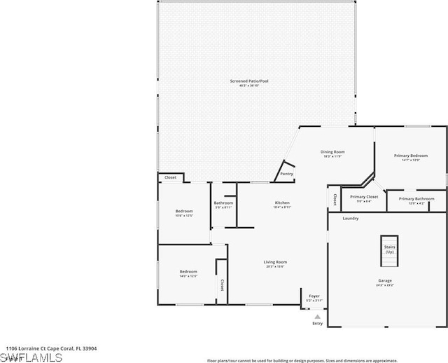 1106 Lorraine Ct, Cape Coral, FL 33904 - view of home floor plan