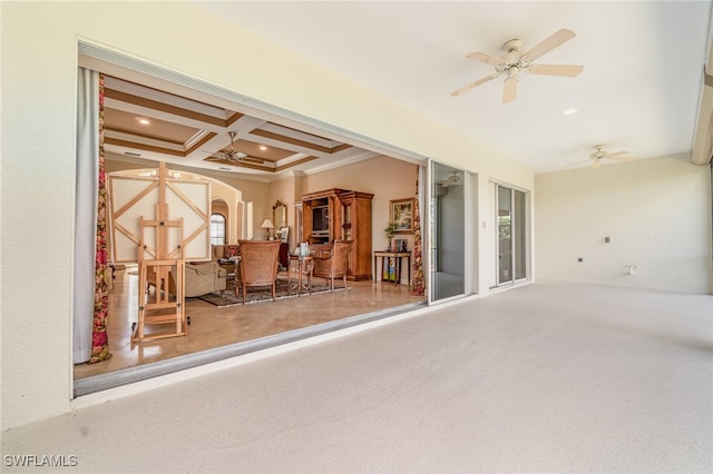 view of patio / terrace featuring ceiling fan