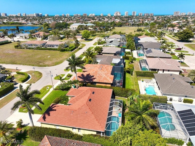 1442 Biscayne Way, Marco Island, FL 34145 - aerial view with a residential view, a view of city, and a water view