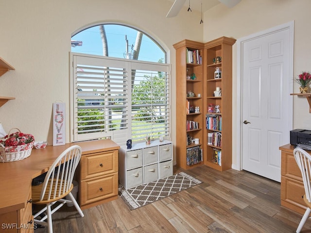 1442 Biscayne Way, Marco Island, FL 34145 - office space featuring a ceiling fan and wood finished floors