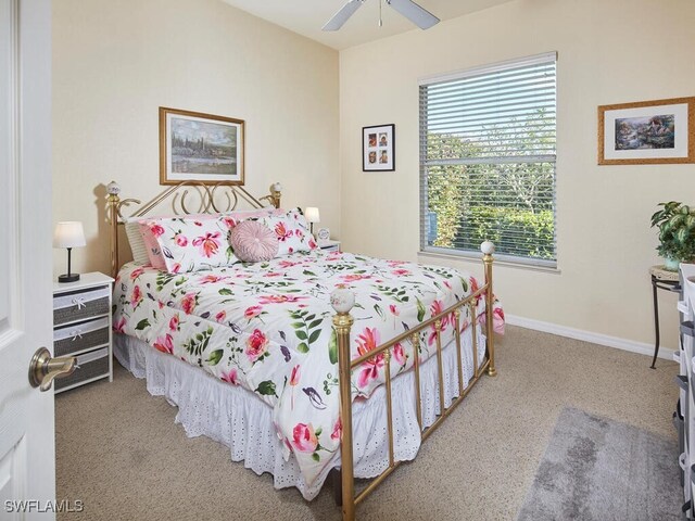 1442 Biscayne Way, Marco Island, FL 34145 - carpeted bedroom featuring baseboards and ceiling fan