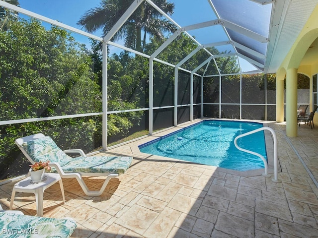 1442 Biscayne Way, Marco Island, FL 34145 - pool with glass enclosure and a patio area