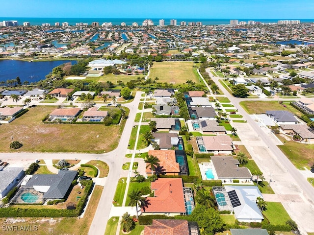 1442 Biscayne Way, Marco Island, FL 34145 - birds eye view of property featuring a residential view and a water view