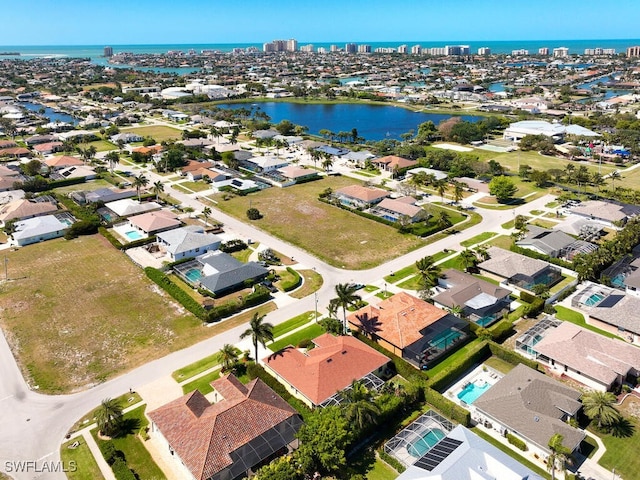 1442 Biscayne Way, Marco Island, FL 34145 - bird's eye view with a water view and a residential view