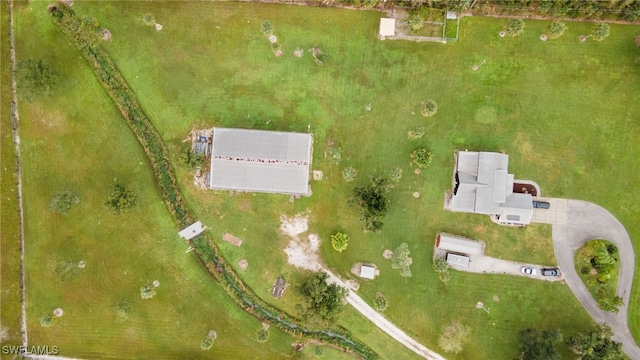 aerial view featuring a rural view