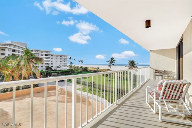 balcony with a water view