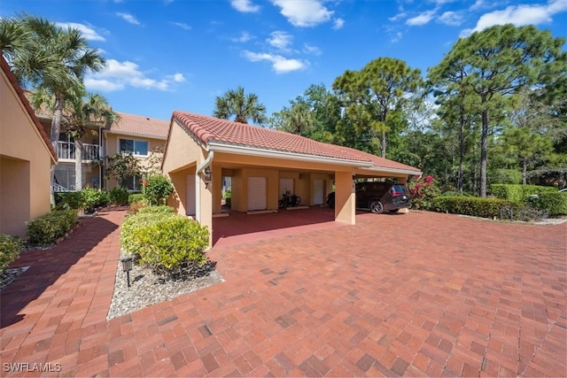 view of patio with a carport