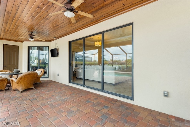 view of patio / terrace with ceiling fan