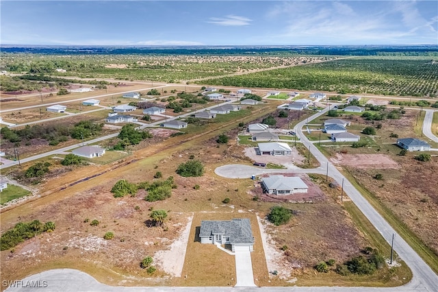 aerial view with a rural view