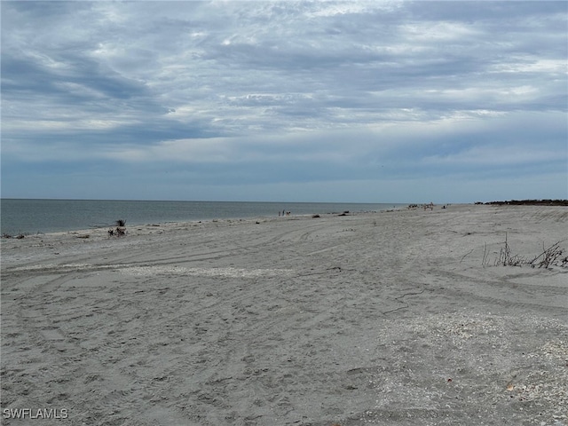 view of water feature featuring a view of the beach