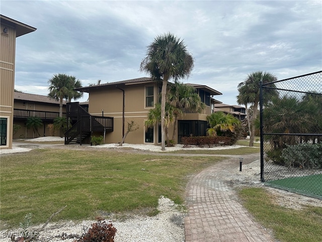 exterior space with a lawn