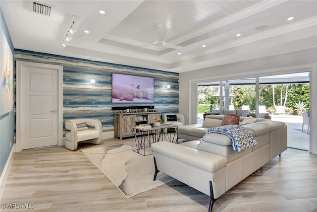 living room with ceiling fan