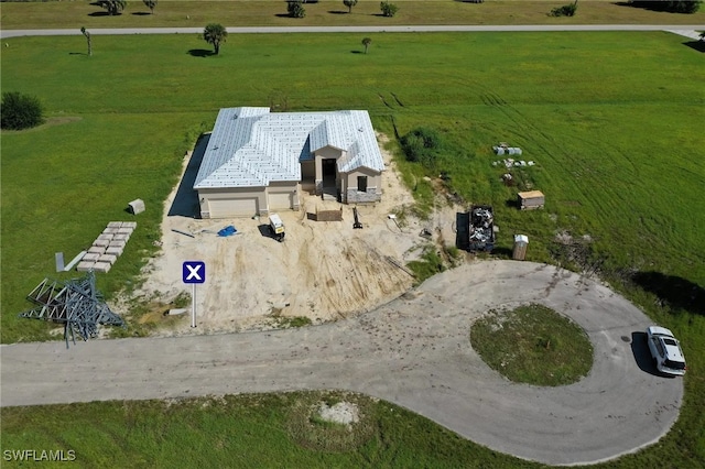 drone / aerial view with a rural view