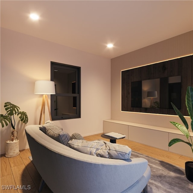 living room featuring hardwood / wood-style flooring