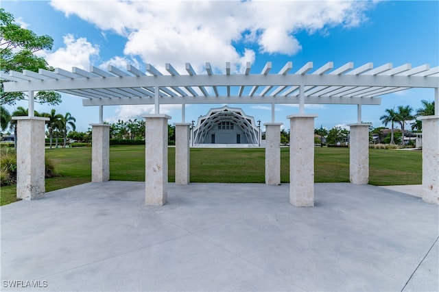 view of patio / terrace featuring a pergola