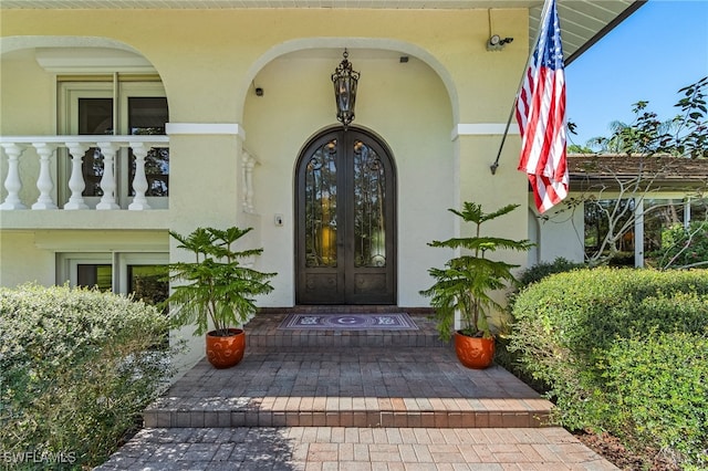 doorway to property with french doors