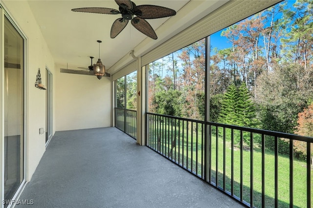 view of unfurnished sunroom