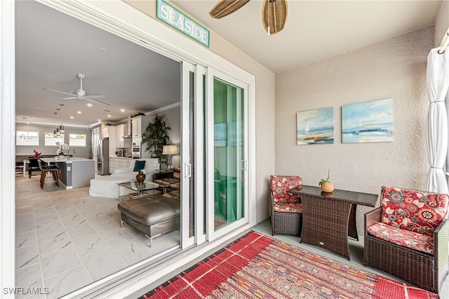 view of patio / terrace with ceiling fan