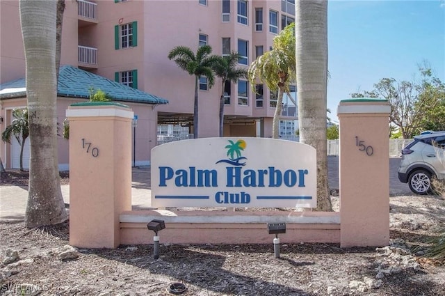 view of community sign