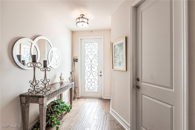 entrance foyer featuring light hardwood / wood-style flooring