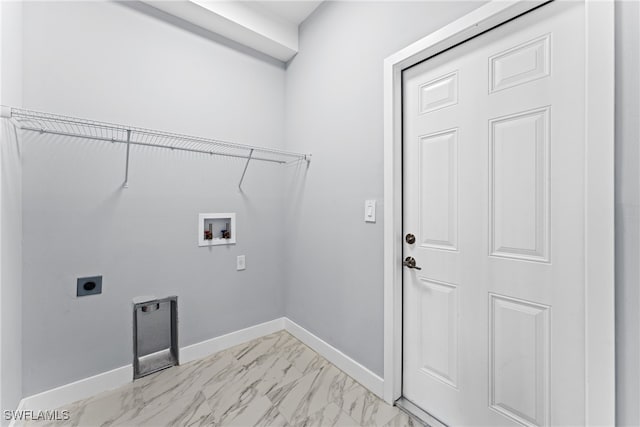 laundry room featuring electric dryer hookup and washer hookup