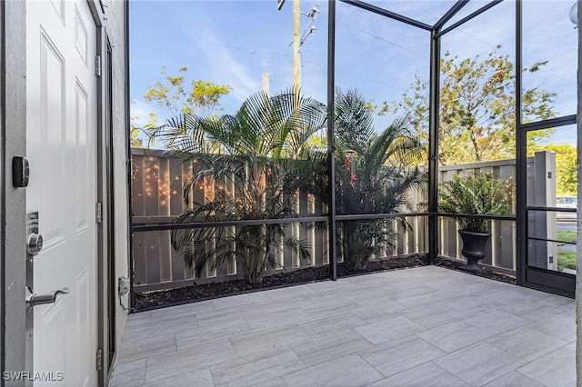 view of unfurnished sunroom