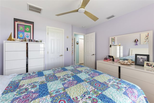 bedroom with ceiling fan