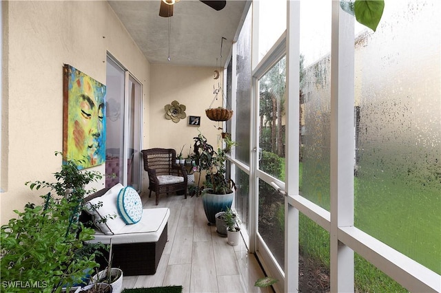 9801 Boraso Way Unit 103, Fort Myers, FL 33908 - sunroom / solarium with a ceiling fan and wood finished floors