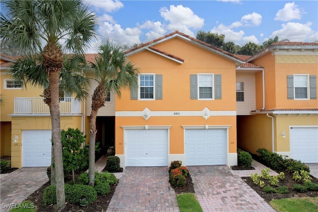 view of property featuring a garage