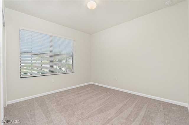 spare room with light colored carpet