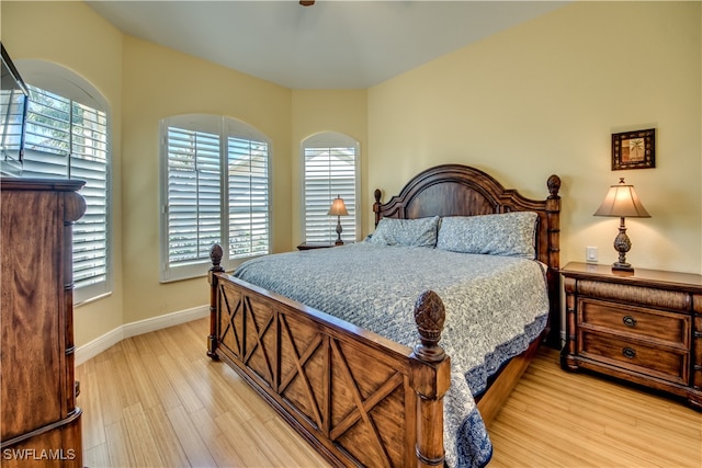 bedroom featuring light hardwood / wood-style flooring