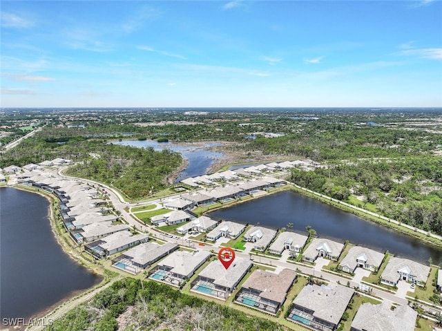 8903 Nevis Way, Naples, FL 34112 - birds eye view of property featuring a water view and a residential view