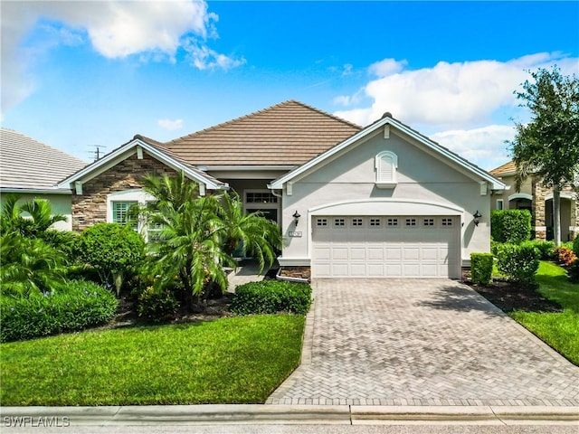 view of front of house with a garage