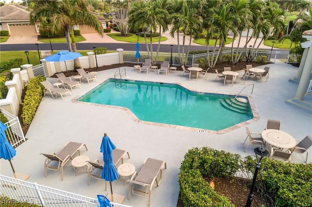 view of pool featuring a patio area