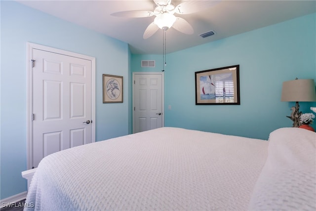 bedroom with ceiling fan