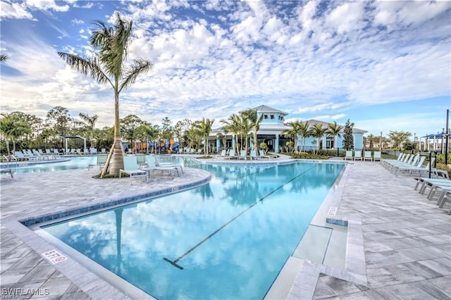 view of pool with a patio area