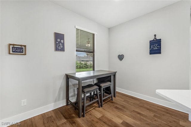 office space featuring wood-type flooring