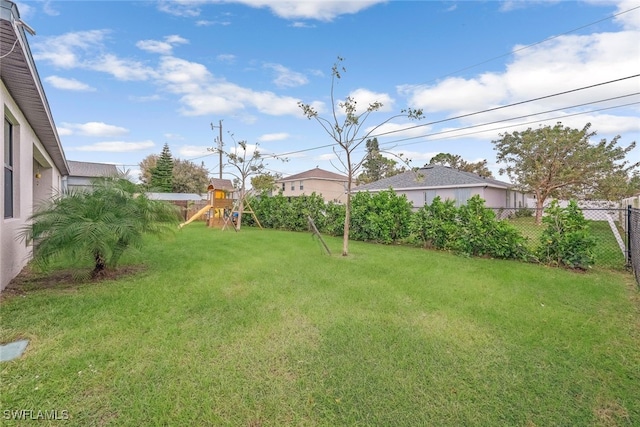 view of yard featuring a playground