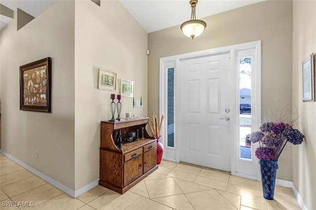 view of tiled entrance foyer