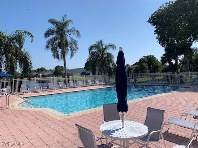 view of pool with a patio area