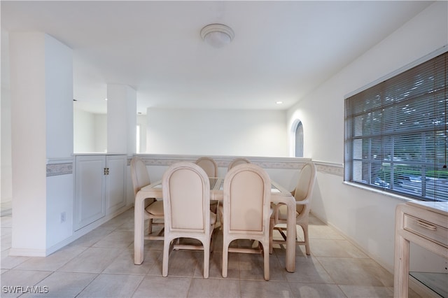 view of tiled dining area