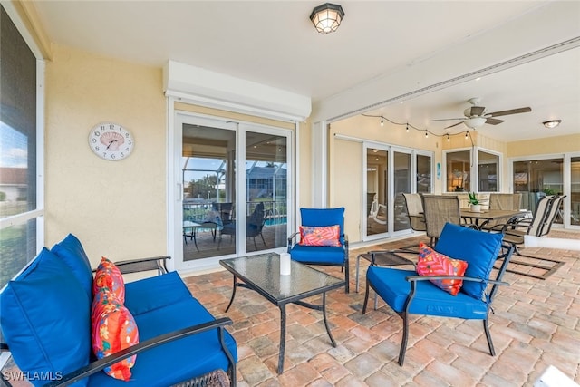 view of patio / terrace with ceiling fan