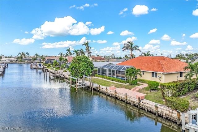 water view featuring a boat dock