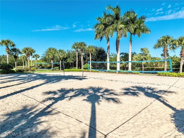 surrounding community featuring volleyball court